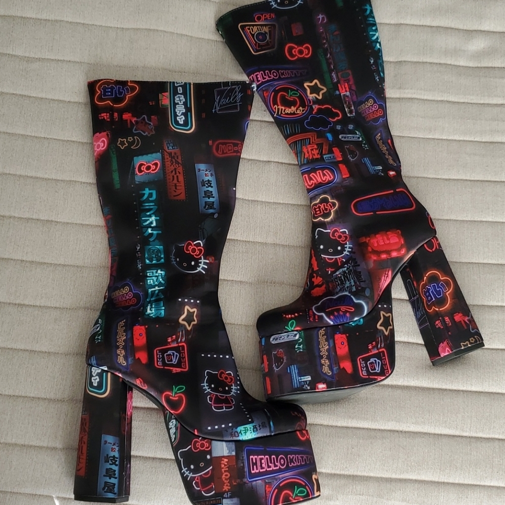 Dolls Kill x Hello Kitty Pixel City Platform Heels